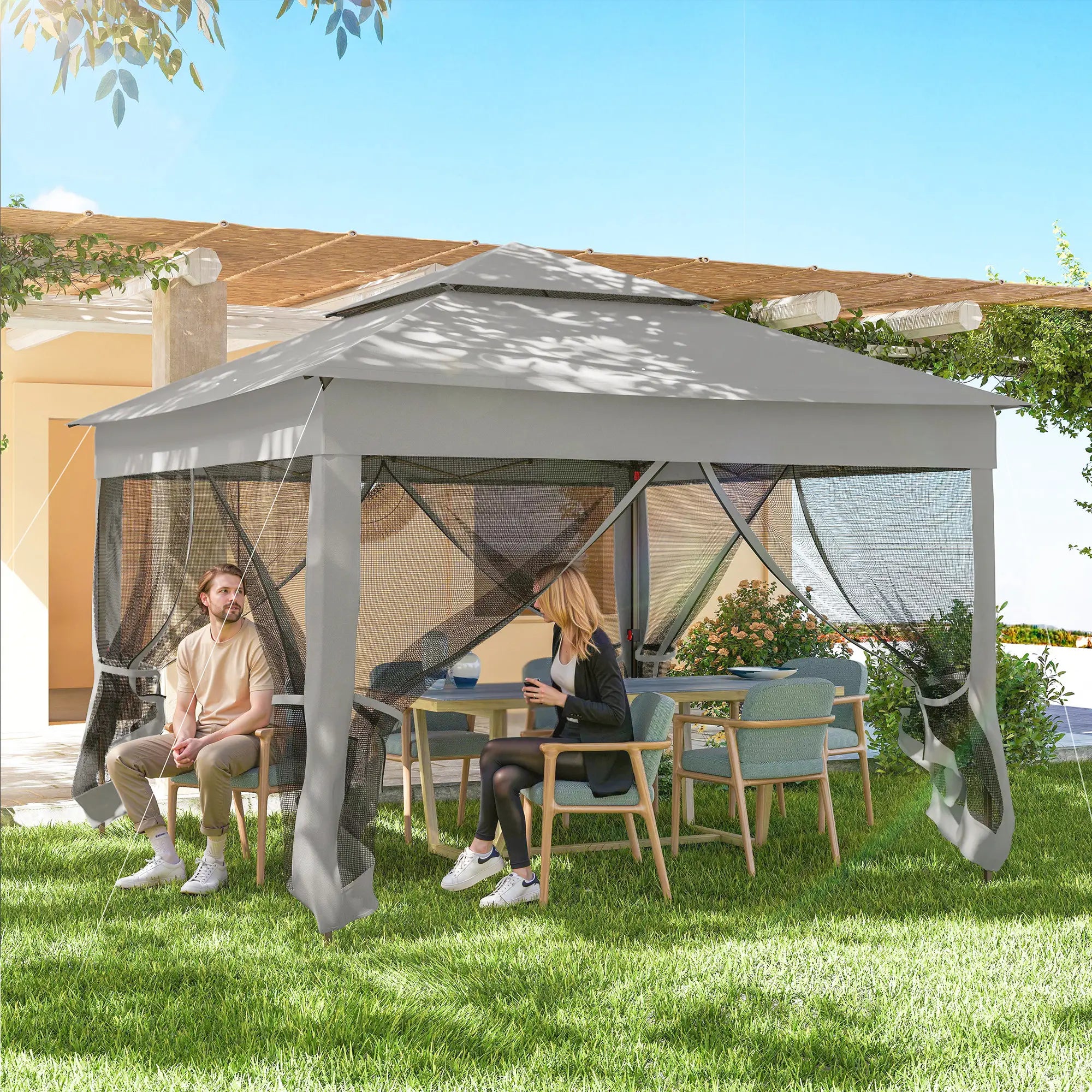 11' x 11' Pop Up Canopy Tent, Light Grey Pop Up Canopies at Gallery Canada