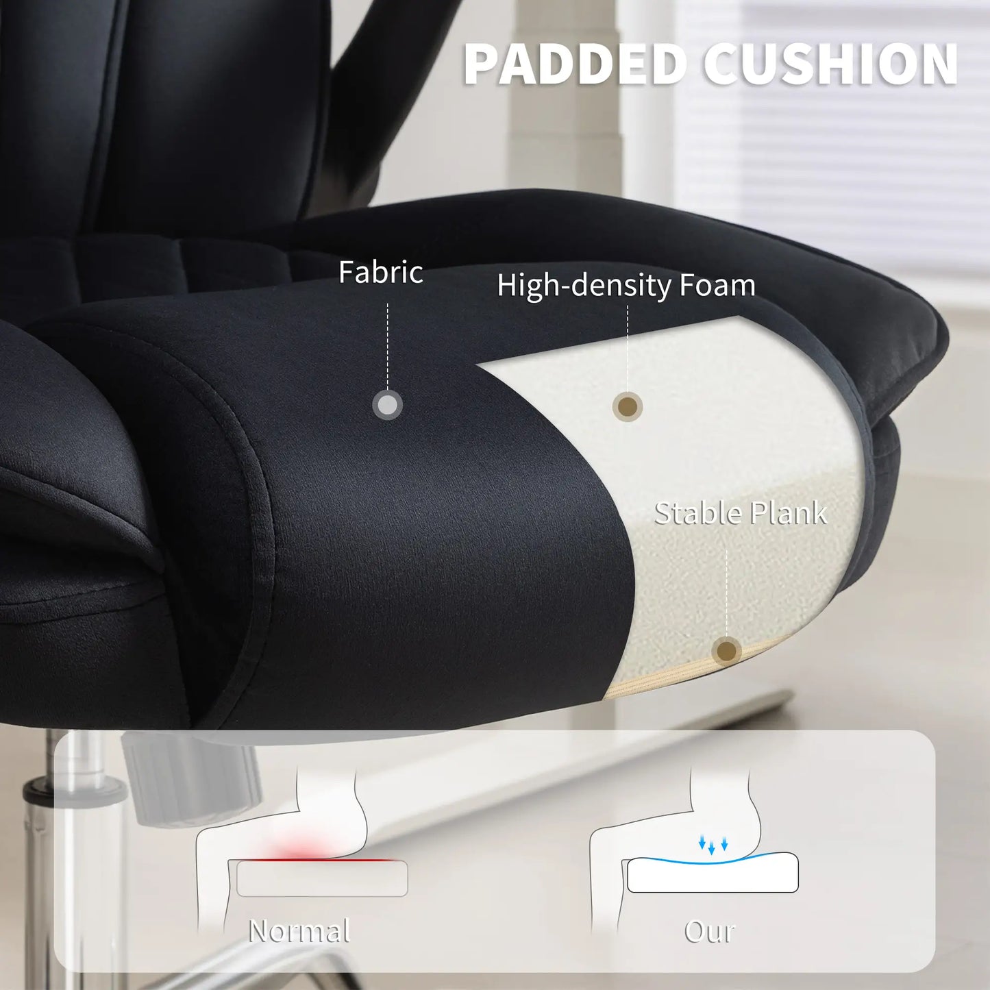 Executive Office Chair, Flip-Up Armrest, Diamond Fabric, Black Executive & Manager Chairs at Gallery Canada