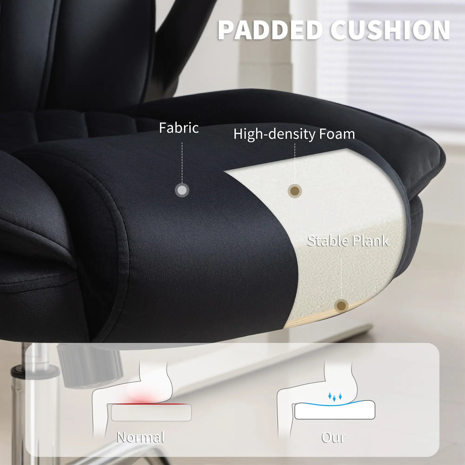 Executive Office Chair, Flip-Up Armrest, Diamond Fabric, Black Executive & Manager Chairs at Gallery Canada