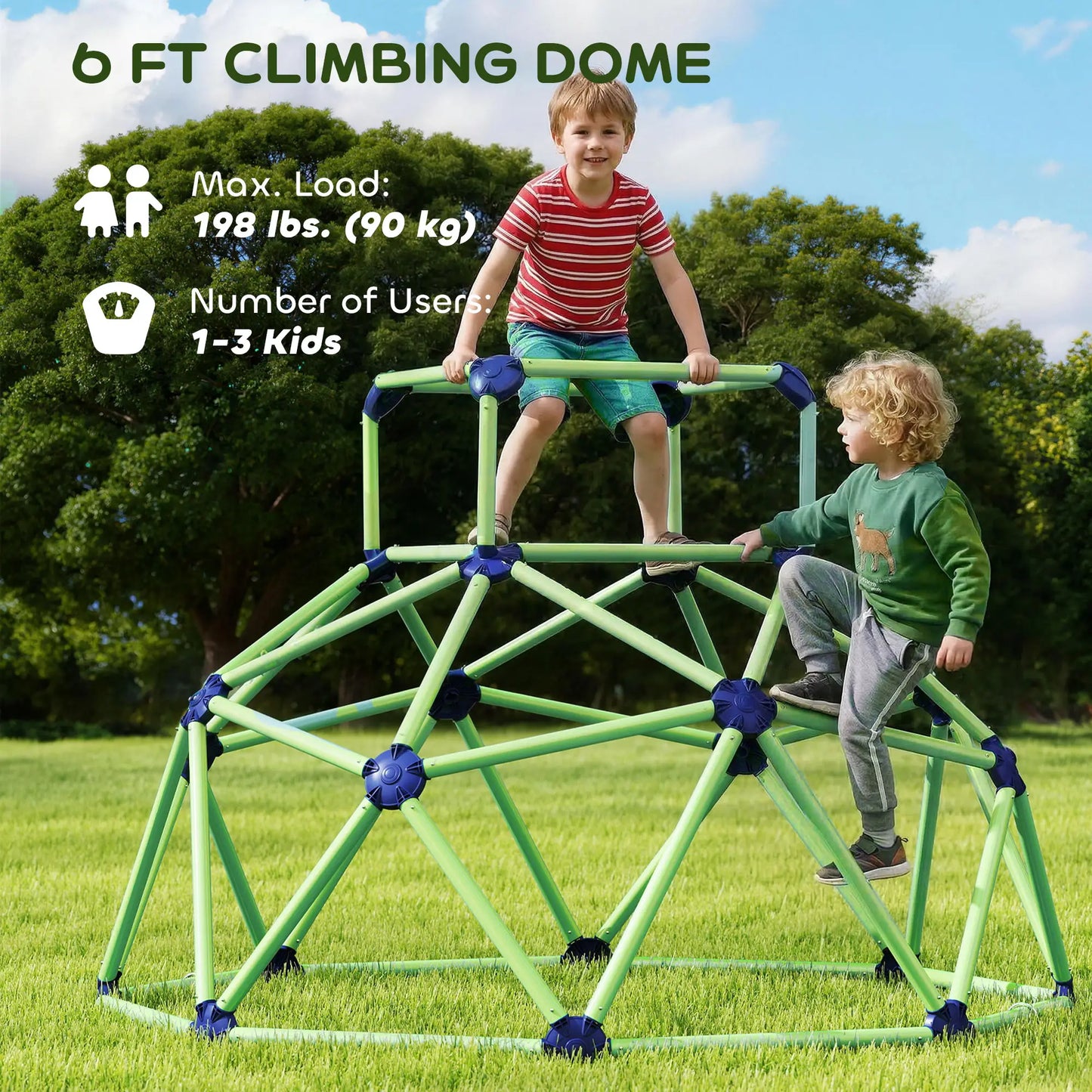 6FT Green Geometric Dome Climber, Indoor Outdoor Jungle Gym, Green Gym Sets & Swings at Gallery Canada