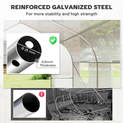 20x10x7ft Walk-In Greenhouse, Plant Growth Tunnel, White Walk In Greenhouses at Gallery Canada