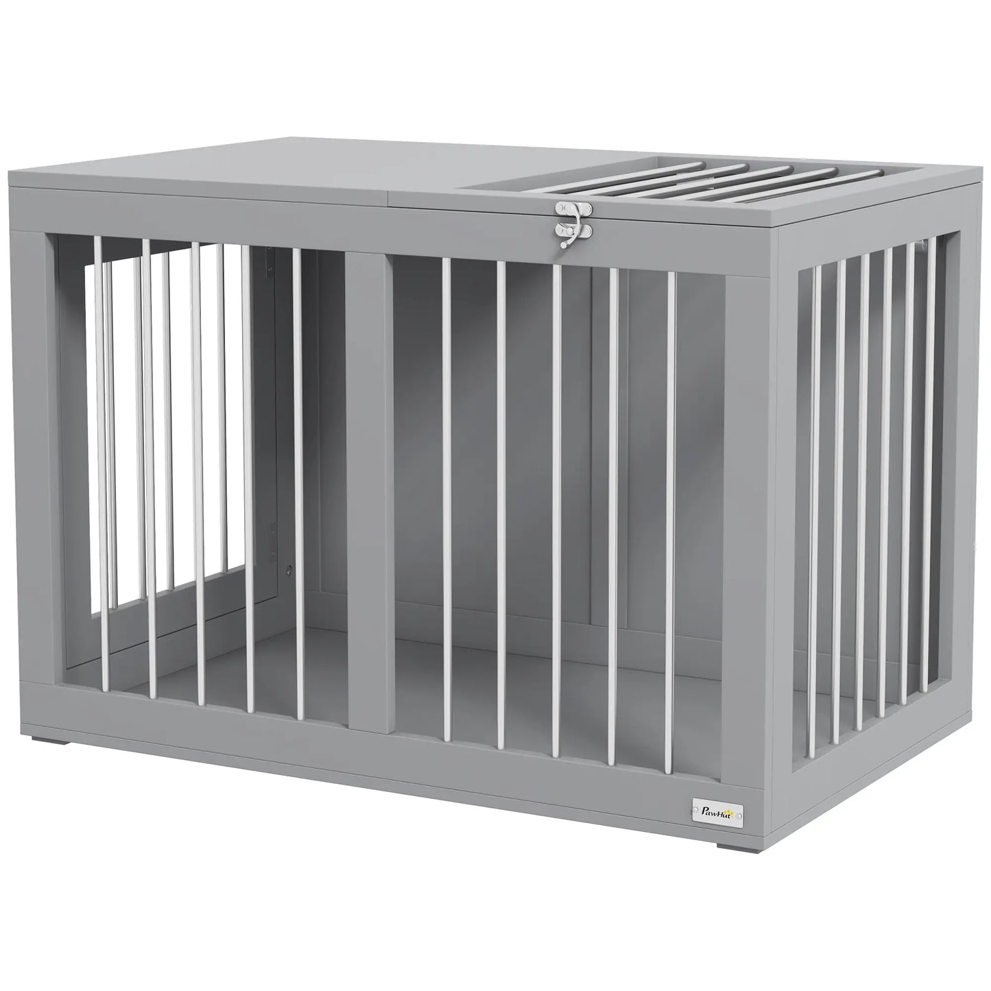 31.5" Dog Crate Furniture, Double Doors, Medium Dogs, Grey Houses, Kennels & Pens Grey at Gallery Canada