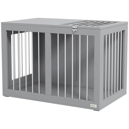 31.5" Dog Crate Furniture, Double Doors, Medium Dogs, Grey Houses, Kennels & Pens Grey at Gallery Canada