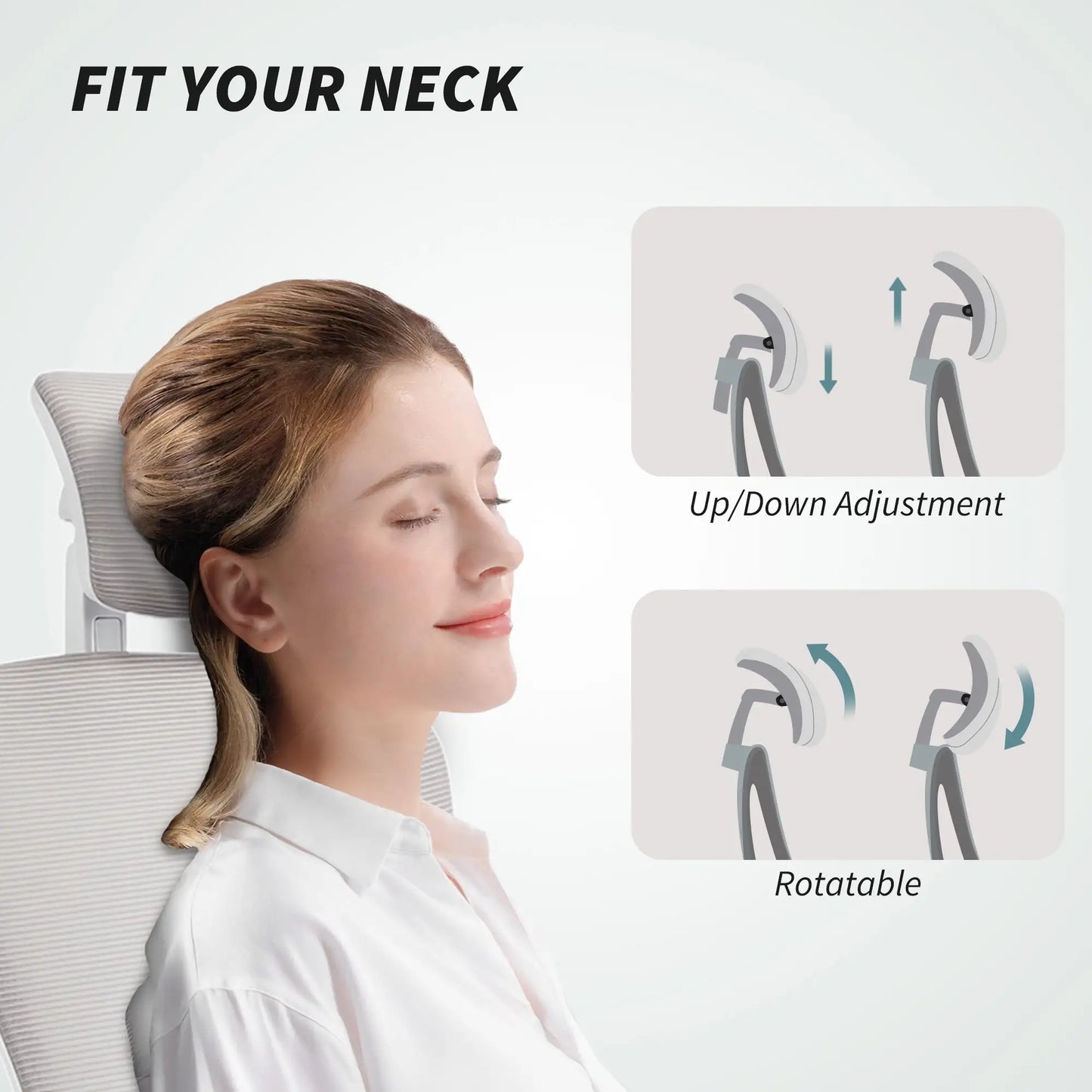 Mesh Office Chair, Adjustable Headrest, Lumbar Support, Flip-Up Armrests, Grey Task Chairs at Gallery Canada