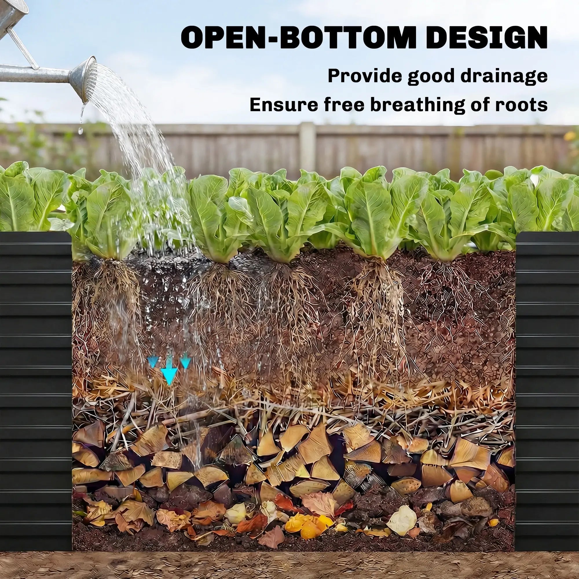 8' x 4' x 2' Raised Garden Bed, Galvanized Planter Box, Black Galvanized Planter Boxes at Gallery Canada