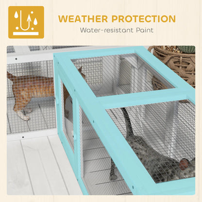 Cat Tunnel, Outdoor Enclosure, 98", 8 Doors, Combinable, White Outdoor Cat Enclosures at Gallery Canada