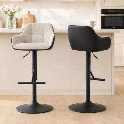 Swivel Counter Height Barstools Set of 2, Adjustable Height, Light Grey Bar Stools at Gallery Canada