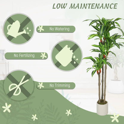 5FT Artificial Dracaena Plant, Bendable Trunks, Green Artificial Trees at Gallery Canada