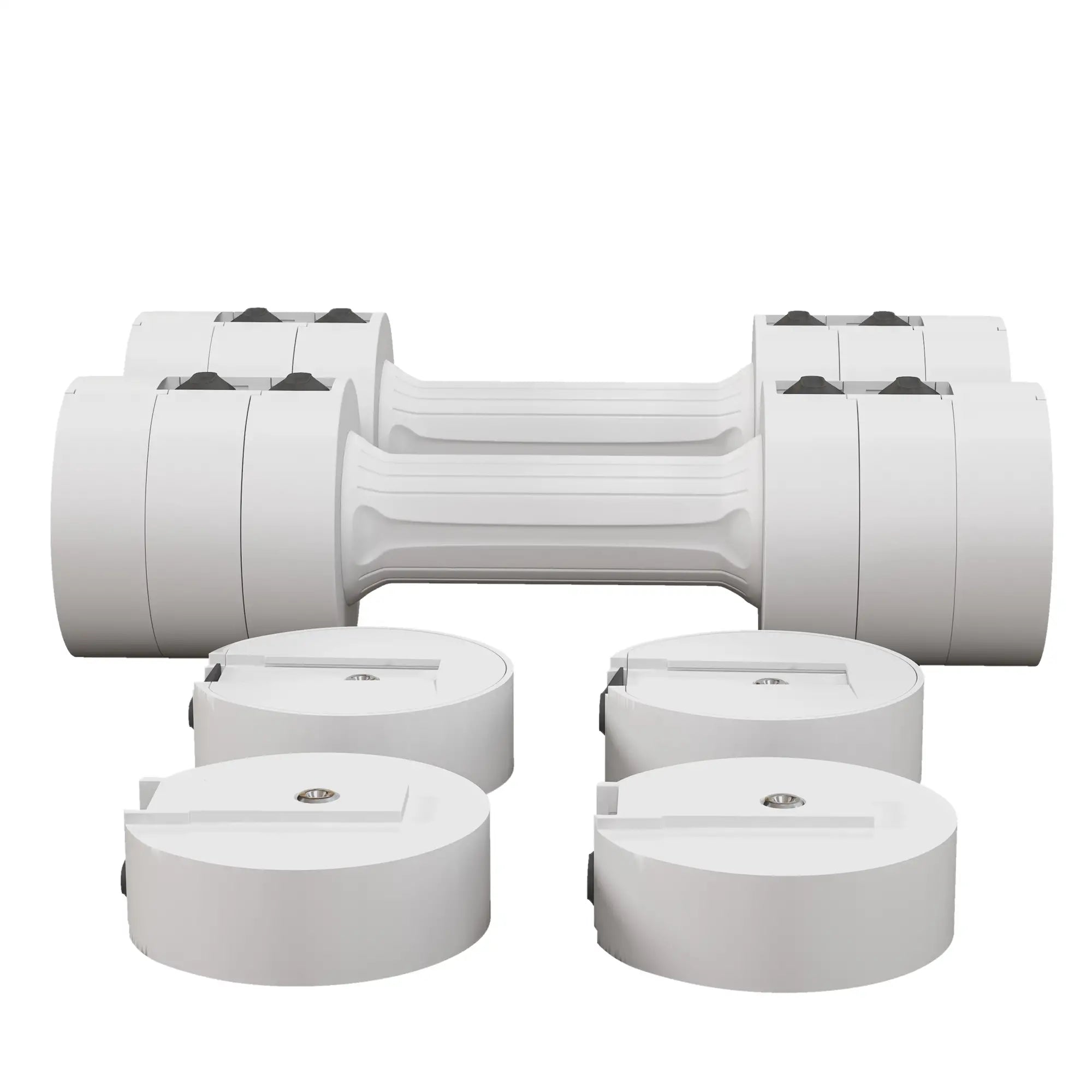 11lbs Adjustable Dumbbell Set, 12 Weight Plates, Non-Slip Handles, White Dumbbells & Barbells White at Gallery Canada