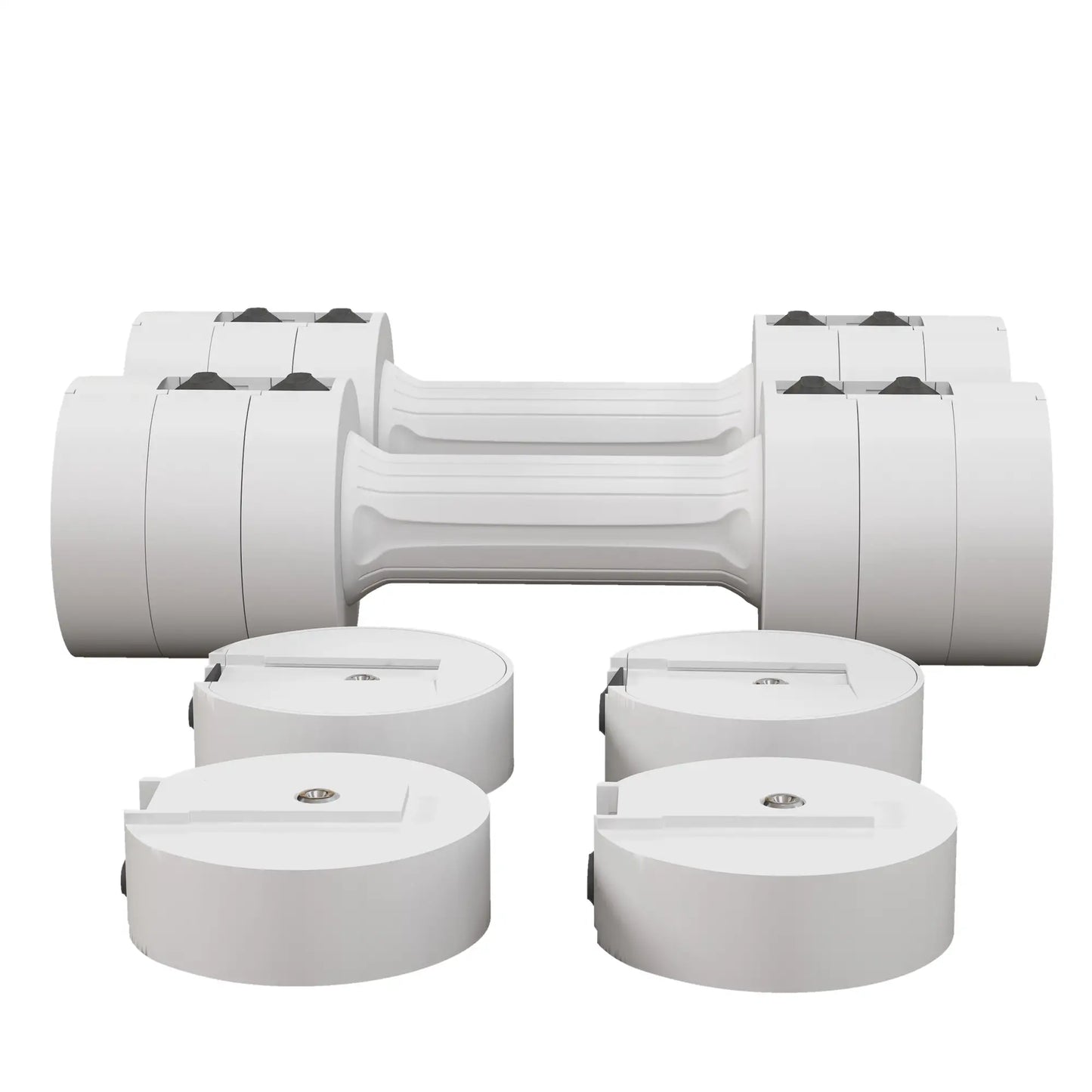 11lbs Adjustable Dumbbell Set, 12 Weight Plates, Non-Slip Handles, White Dumbbells & Barbells White at Gallery Canada