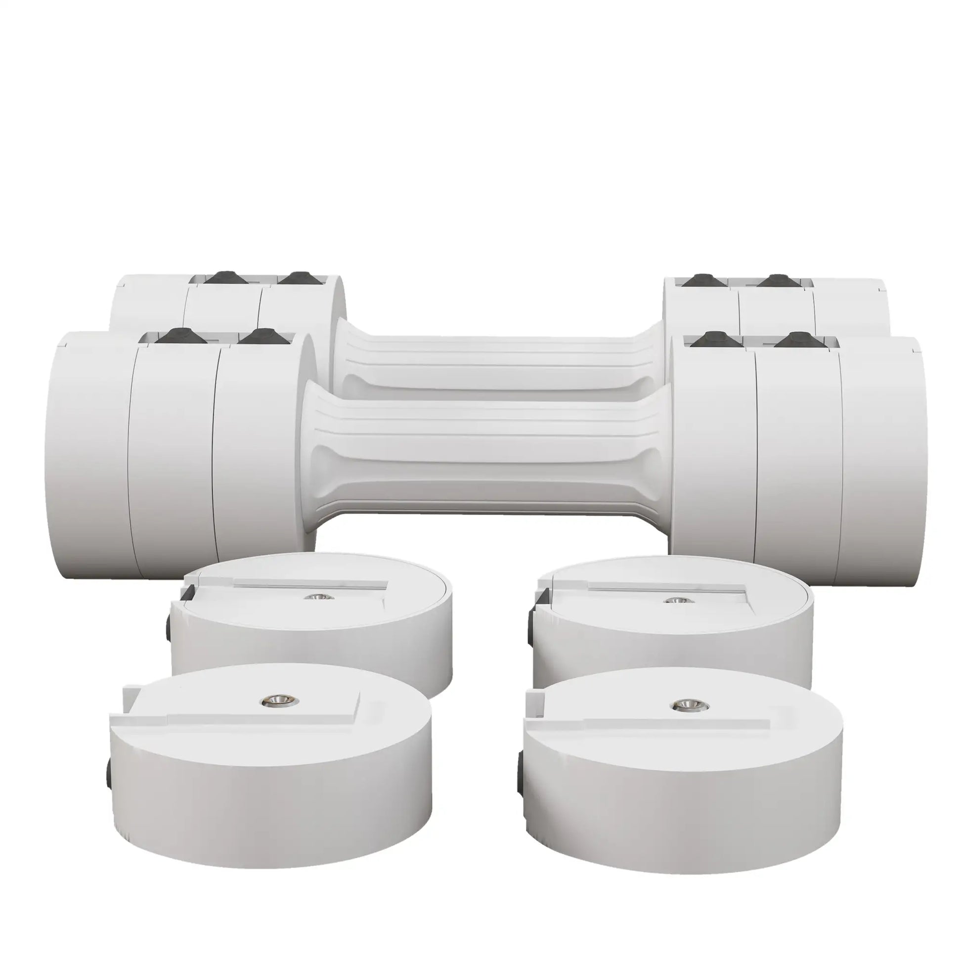 11lbs Adjustable Dumbbell Set, 12 Weight Plates, Non-Slip Handles, White Dumbbells & Barbells White at Gallery Canada