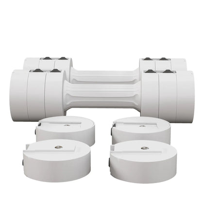 11lbs Adjustable Dumbbell Set, 12 Weight Plates, Non-Slip Handles, White Dumbbells & Barbells White at Gallery Canada