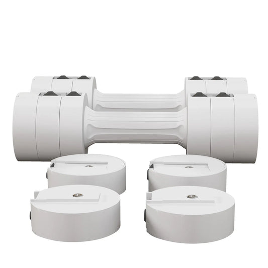 11lbs Adjustable Dumbbell Set, 12 Weight Plates, Non-Slip Handles, White Dumbbells & Barbells White at Gallery Canada
