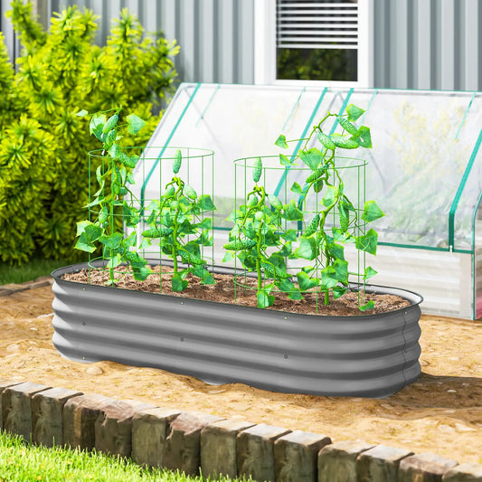 4.9 x 2 x 1ft Galvanized Raised Garden Bed, Metal Planter Box, Silver Galvanized Planter Boxes Silver at Gallery Canada