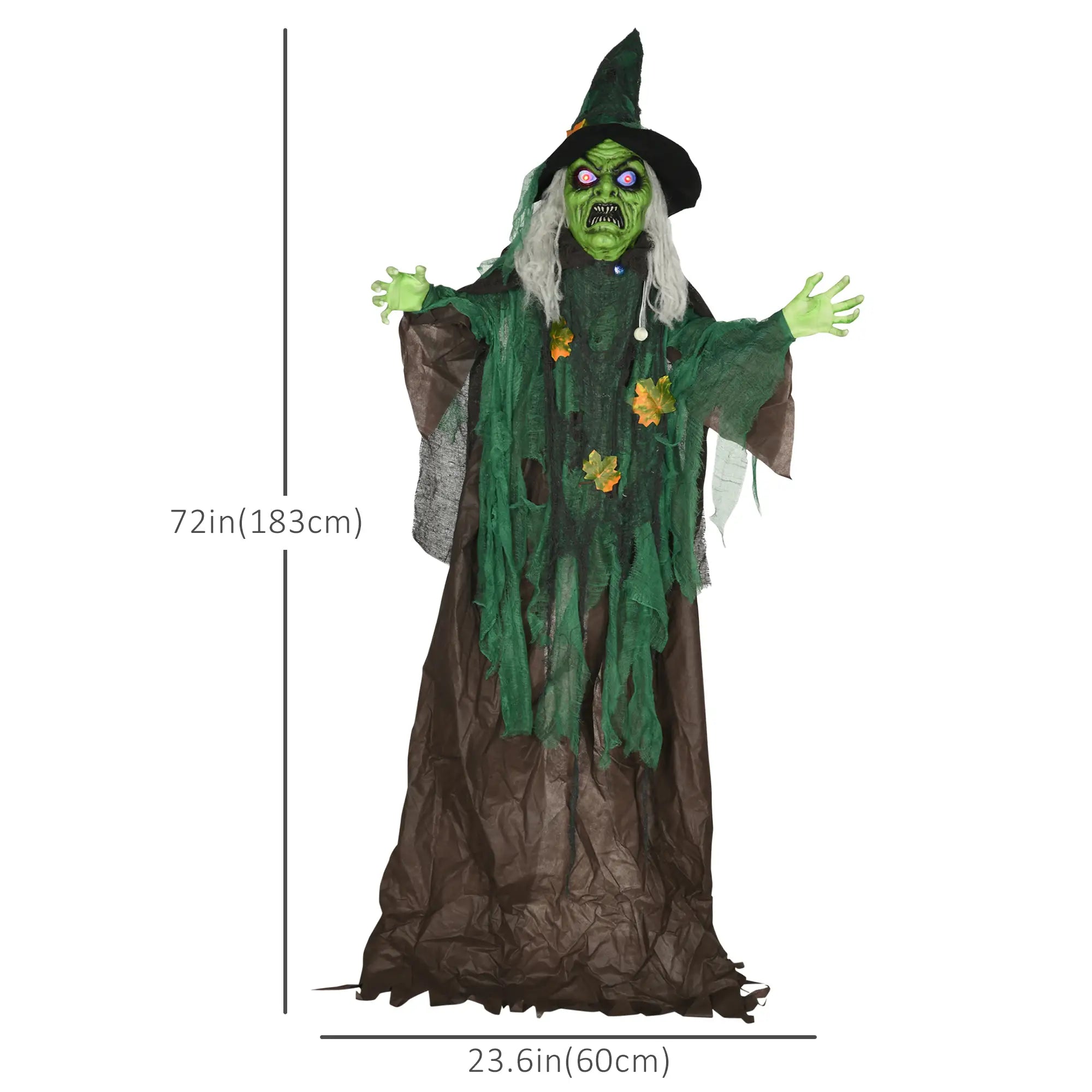 72 Inch Life Size Halloween Witch, Animated Decor with Sound, Motion Activated Halloween Decorations at Gallery Canada