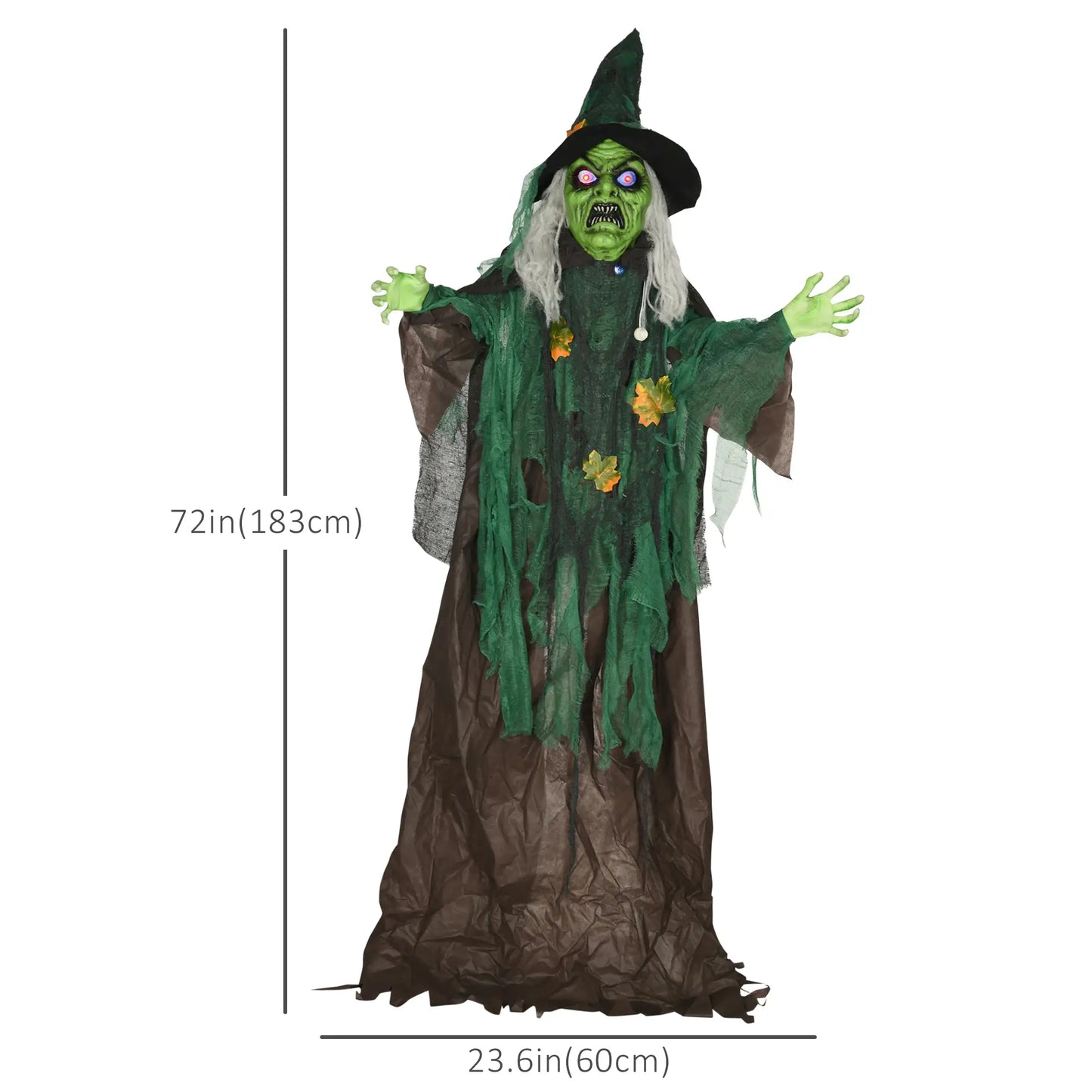 72 Inch Life Size Halloween Witch, Animated Decor with Sound, Motion Activated Halloween Decorations at Gallery Canada