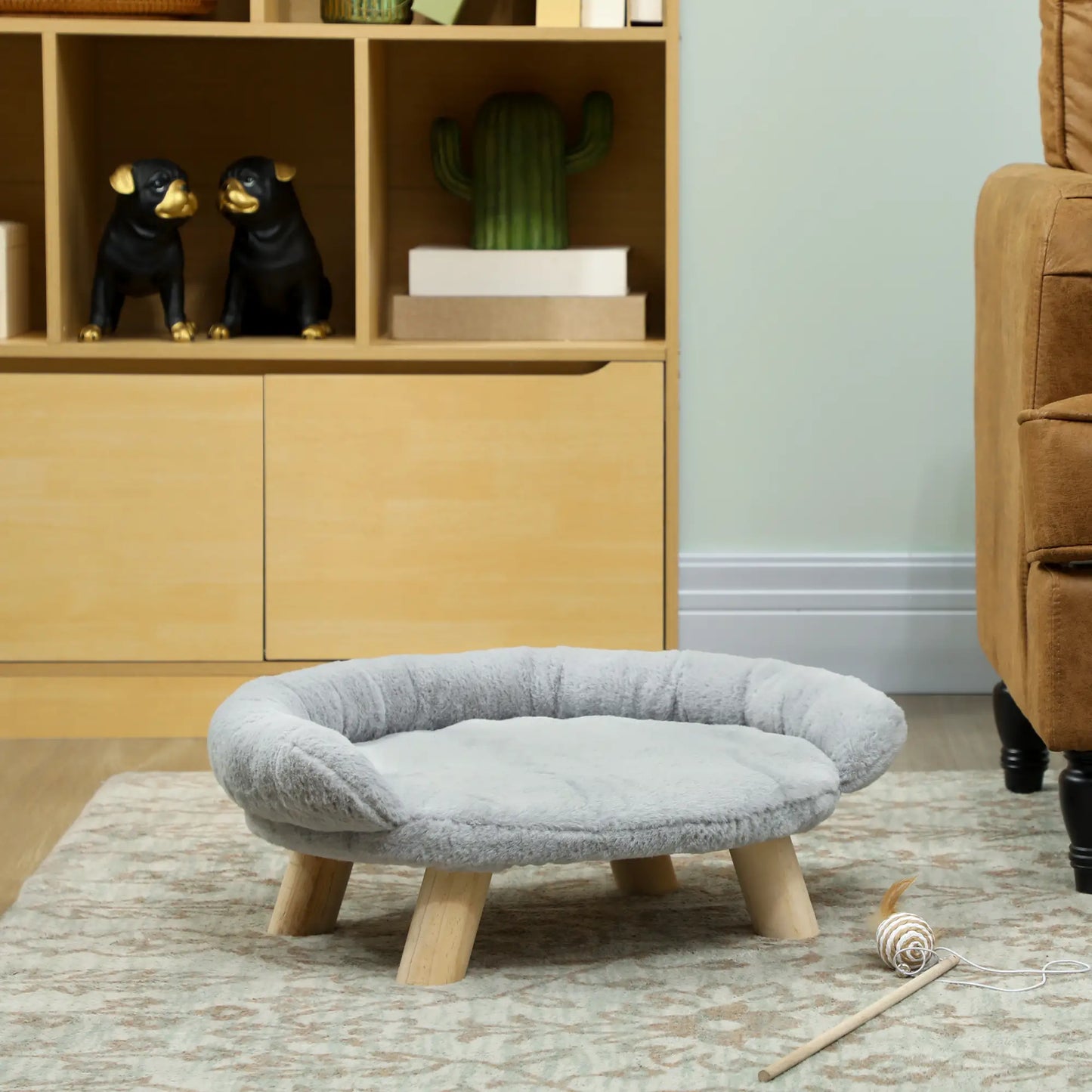 Elevated Dog Sofa Bed, Washable Cover, Wooden Legs, Miniature Dogs, Grey Dog Sofas at Gallery Canada