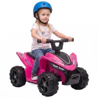 6V Kids ATV, 4 Wheels Quad, Button Control, Rose Red