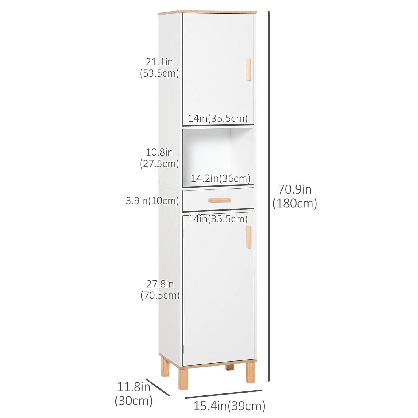 Bathroom Storage Cabinet, Floor Standing Linen Tower, White Bathroom Cabinets at Gallery Canada