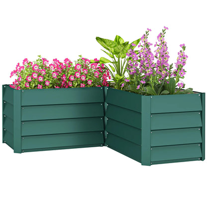 45" x 45" x 17" L-Shaped Galvanized Steel Raised Garden Bed