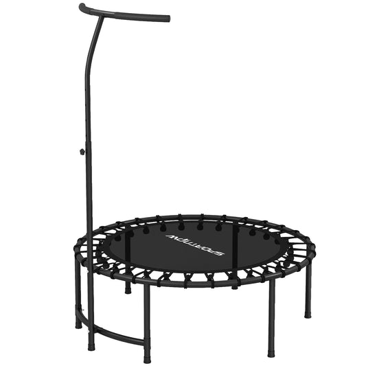 40" Foldable Rebounder Trampoline, Quiet Bungee, Black Trampolines Black at Gallery Canada