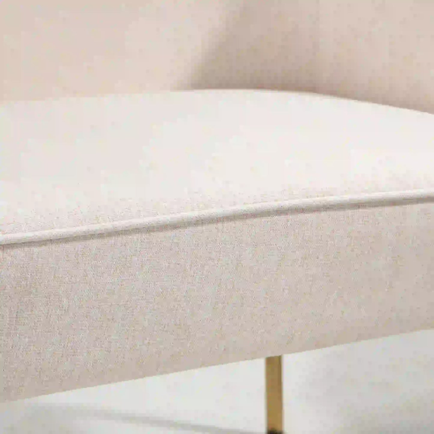 Modern Fabric Armchair, Metal Legs Accent Chair, White Cream Accent Chairs at Gallery Canada