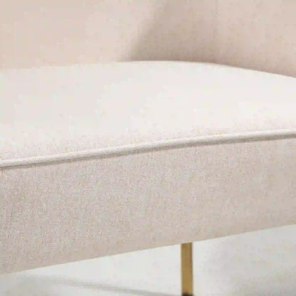 Modern Fabric Armchair, Metal Legs Accent Chair, White Cream Accent Chairs at Gallery Canada