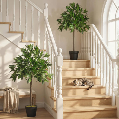 3FT Artificial Laurel Tree Set Of 2, Potted Fake Plant, Green Artificial Trees at Gallery Canada