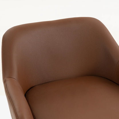PU Leather Adjustable Swivel Bar Stools Set of 2, Brown Bar Stools at Gallery Canada