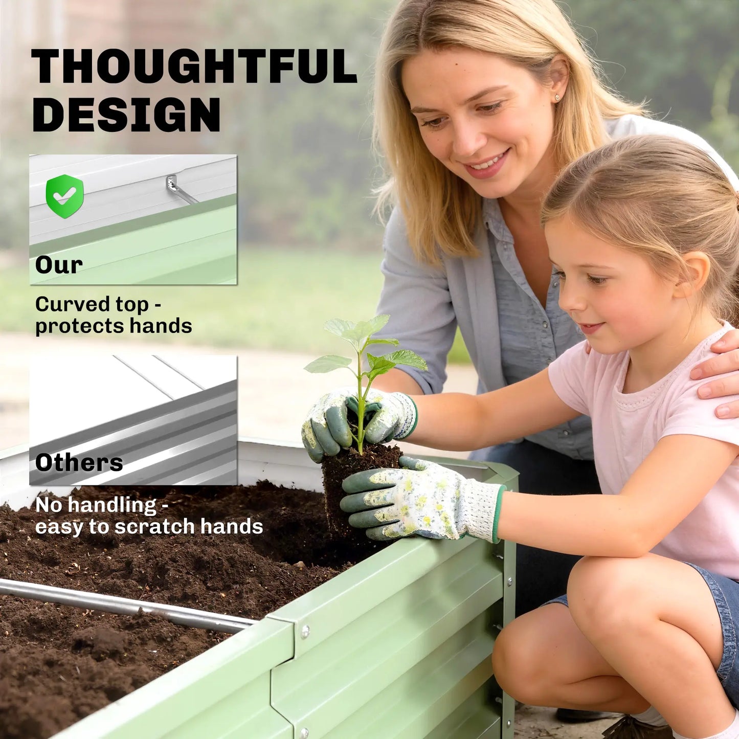 Galvanized Raised Garden Bed, 4' x 2' x 1', Green Galvanized Planter Boxes at Gallery Canada