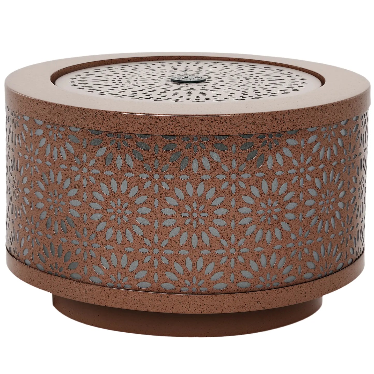 Outdoor Water Fountain with LED Lights, 10" Tall, Adjustable Flow, Brown Water Fountains Brown at Gallery Canada