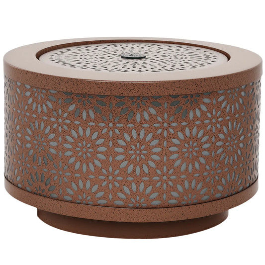 Outdoor Water Fountain with LED Lights, 10" Tall, Adjustable Flow, Brown Water Fountains Brown at Gallery Canada