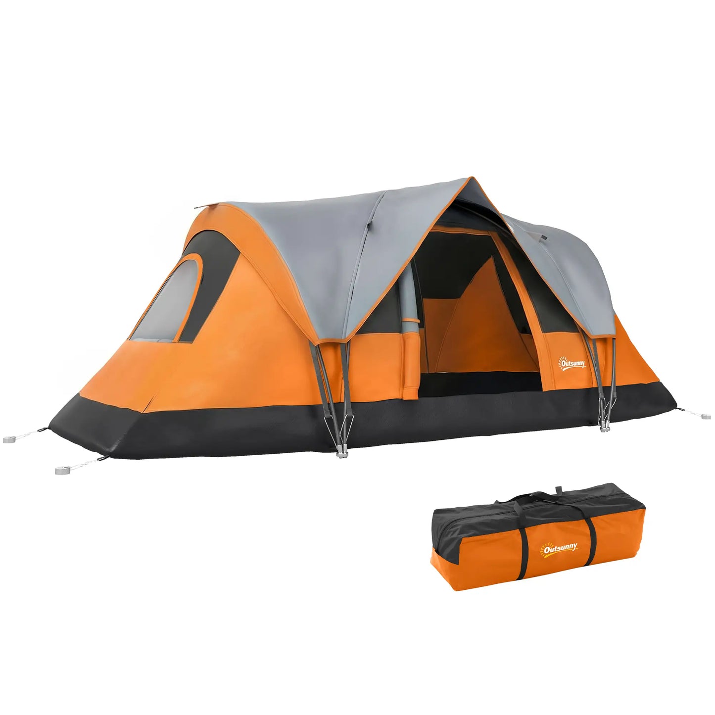 5-6 Person Family Tent, With Lighting Hook, Carrying Bag, Orange Camping Tents at Gallery Canada