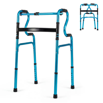 Folding Aluminum Walker, One-Button Fold, Navy Walkers & Rollators at Gallery Canada