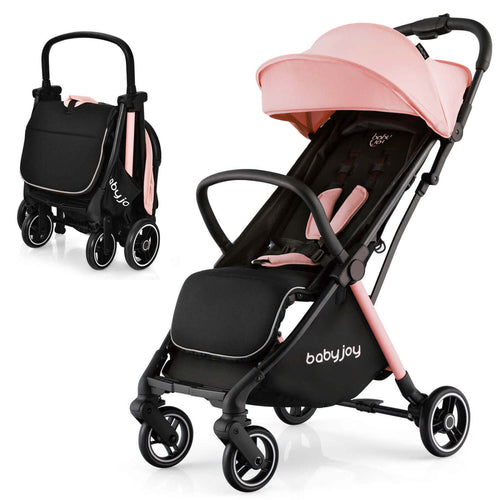 Lightweight One-Hand Folding Baby Stroller, Pink