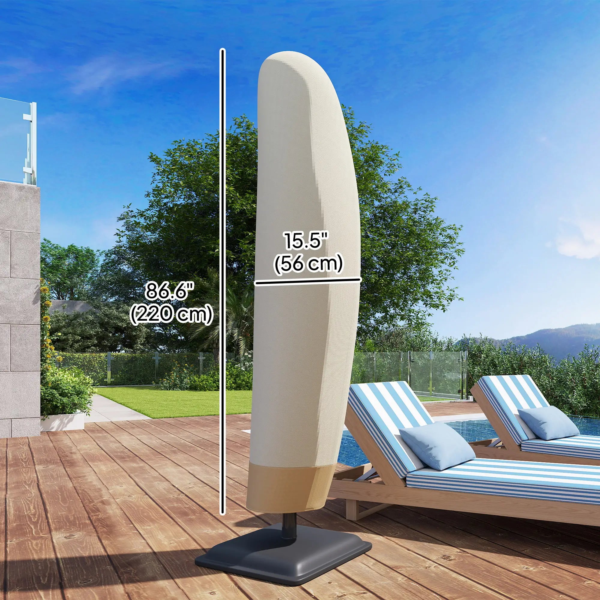 87-Inch Patio Umbrella Cover, 10ft to 13ft, Coffee and Beige Umbrella Covers at Gallery Canada
