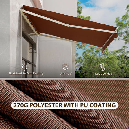 10' x 8' Electric Retractable Awning, Sun Shade Shelter with Remote, Manual Crank, Aluminum Frame Deck Awnings at Gallery Canada