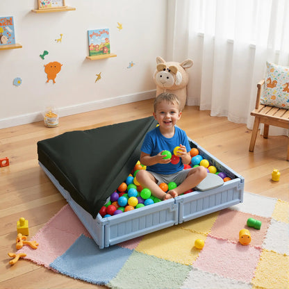 Kids Outdoor Sandbox with Canopy, Fabric Liner, Light Blue Sandboxes & Accessories at Gallery Canada