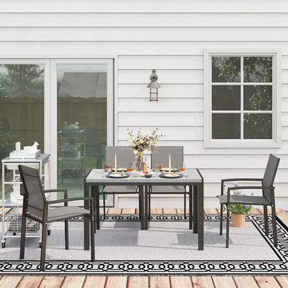 Rectangular Outdoor Dining Table, 4-Seat Patio Table, Grey Patio Dinning Tables at Gallery Canada
