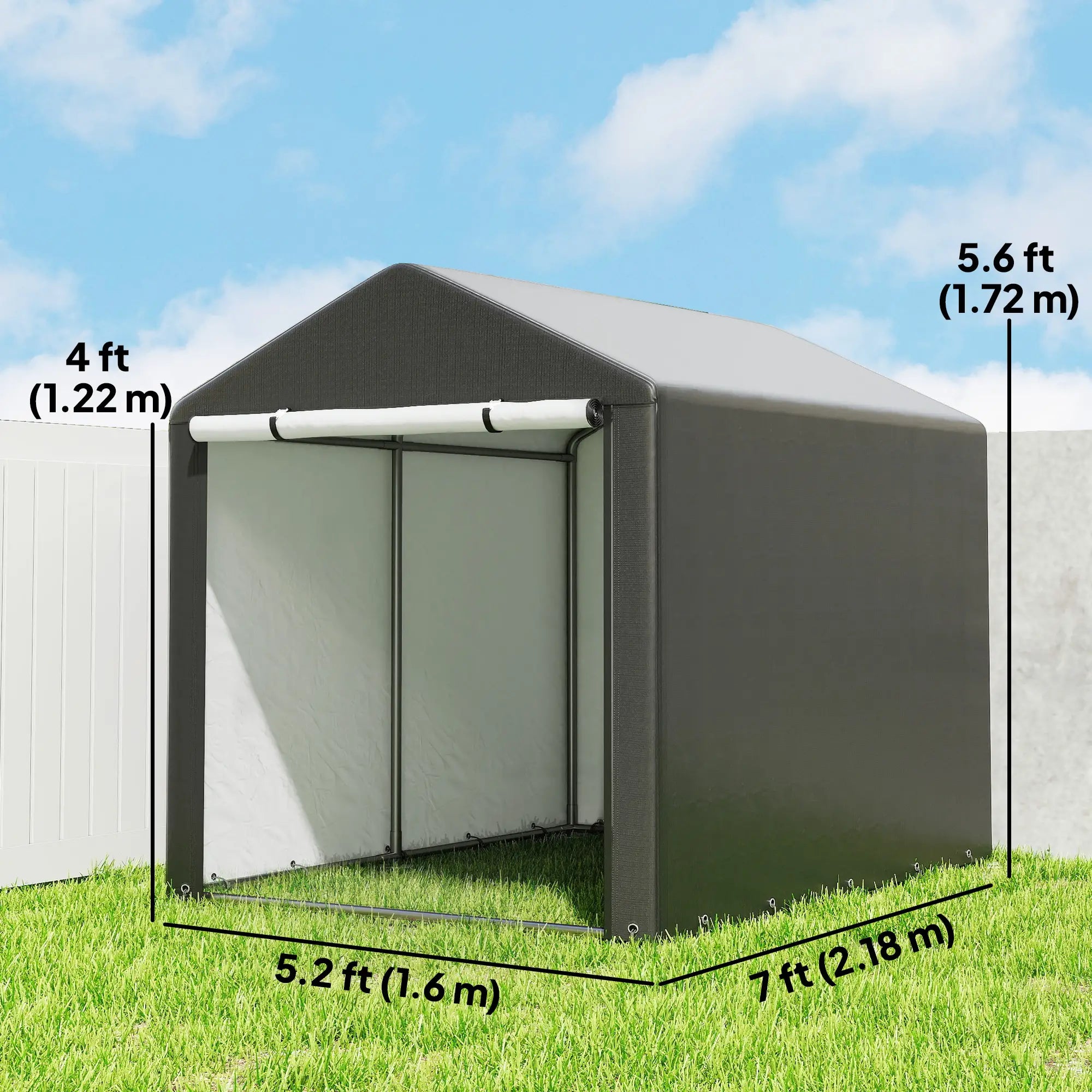 Portable Bicycle Shed, Galvanised Steel Frame, Large Door, Waterproof, Black Portable Shed at Gallery Canada