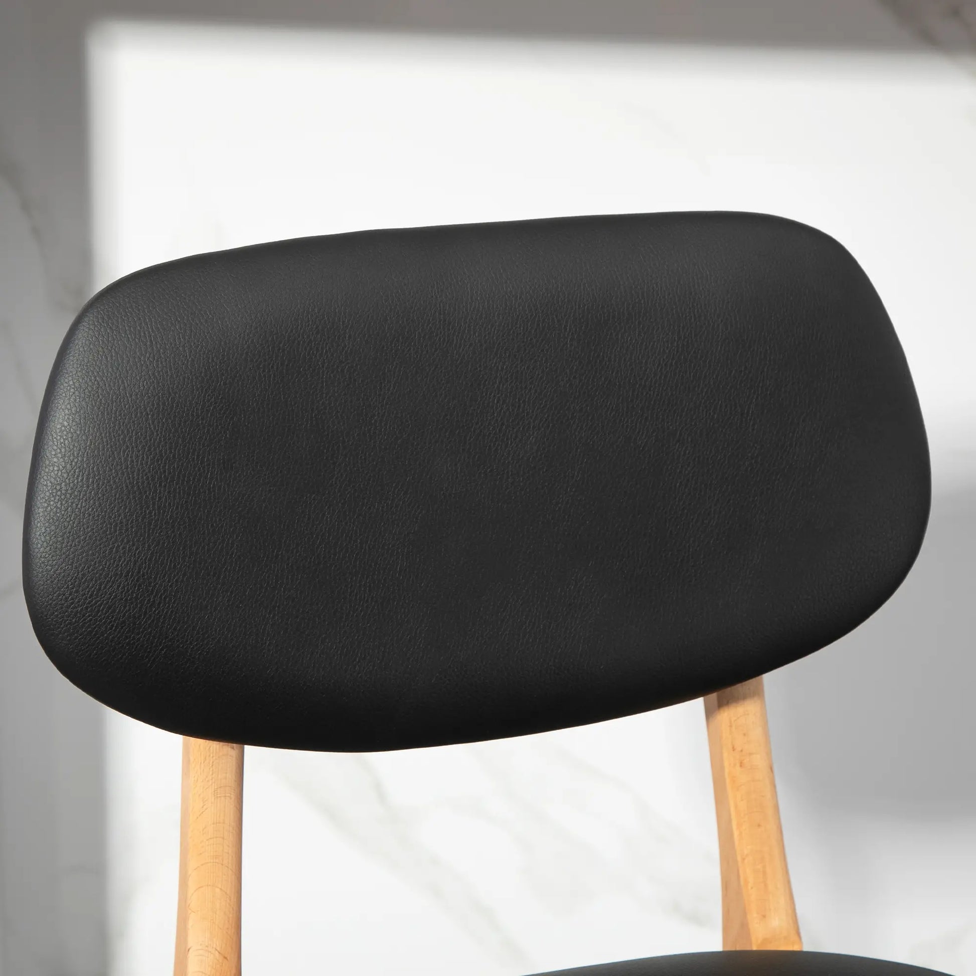 PU Leather Bar Stools Set of 2, Counter Height, Natural and Black, Black Bar Stools at Gallery Canada