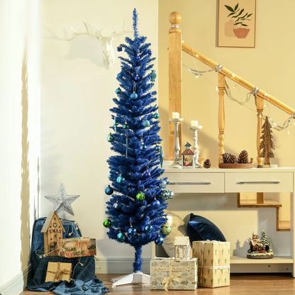6ft Pencil Christmas Tree, Skinny Artificial, Deep Blue Pencil Christmas Trees at Gallery Canada