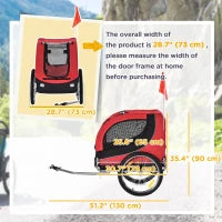 Dog Bike, Trailer Pet Cart, Bicycle Wagon, Travel Cargo, Carrier Attachment with Hitch, Foldable for Travelling, Red Dog Bike Trailers & Strollers at Gallery Canada