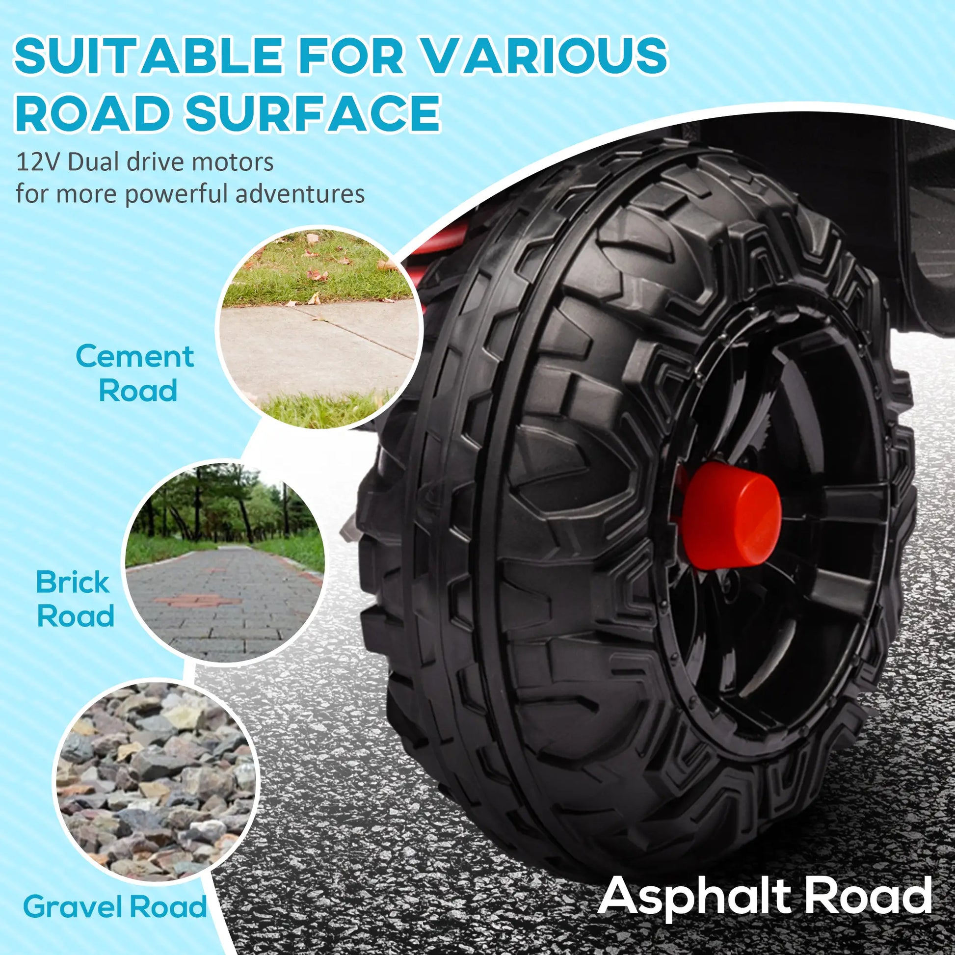 12V Kids ATV, Four Wheels, Spring Suspension, Forward Backward, LED Light, MP3, Red Electric Ride On Toys at Gallery Canada