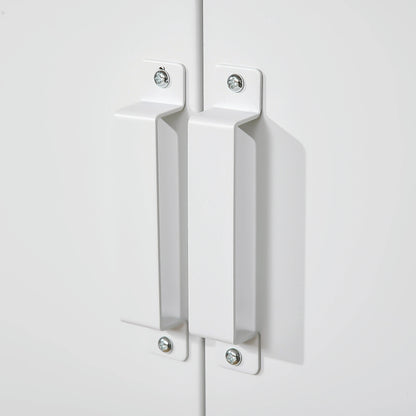 Metal Storage Cabinet, 2 Louvered Doors, Adjustable Shelves, White Storage Cabinets at Gallery Canada