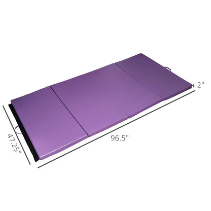 4'x8'x2" Folding Tumbling Mat, Exercise Mat for Yoga, MMA, Purple Gymnastics Mats at Gallery Canada