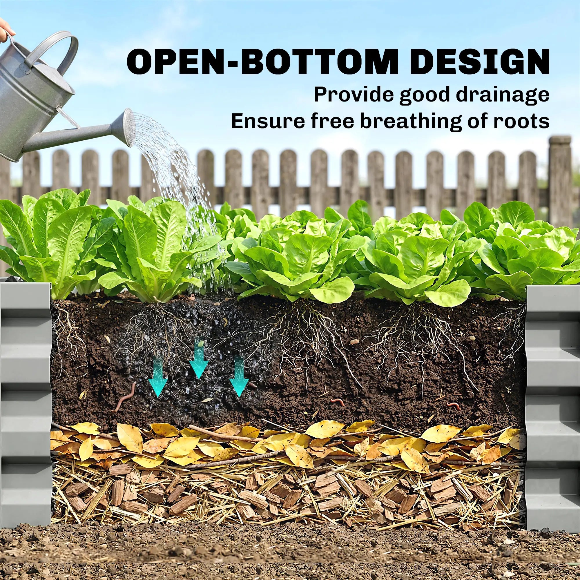 Set of 2 Galvanized Raised Garden Beds, Outdoor Planter Box, Light Grey Raised Garden Beds at Gallery Canada