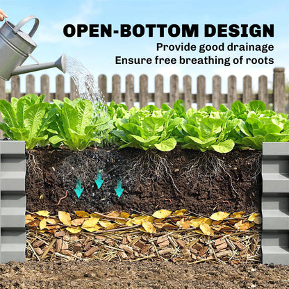 Set of 2 Galvanized Raised Garden Beds, Outdoor Planter Box, Light Grey Raised Garden Beds at Gallery Canada