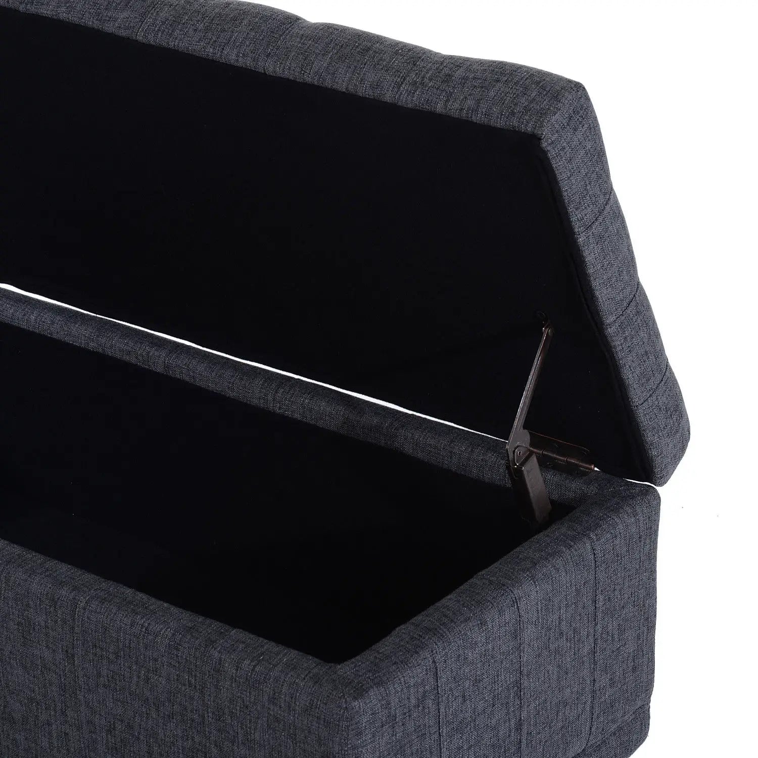 Storage Ottoman, Linen Fabric Bench with Soft Close Lid, 42