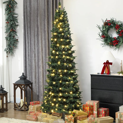 7 ft Prelit Pop Up Christmas Tree, Collapsible Artificial with Metal Stand, Green Pre Lit Christmas Trees at Gallery Canada